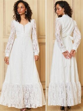 GUNNE SAX for ModCloth Beth Lace Corselette Maxi Dress NEW WITH TAGS NWT XS